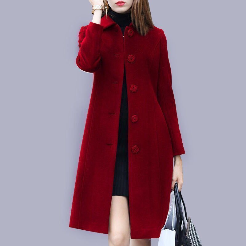 Picture of Woolen Coat Women's Mid-length British Style New Slim-fit Woolen Coat Women's Slim-fit Woolen Suit