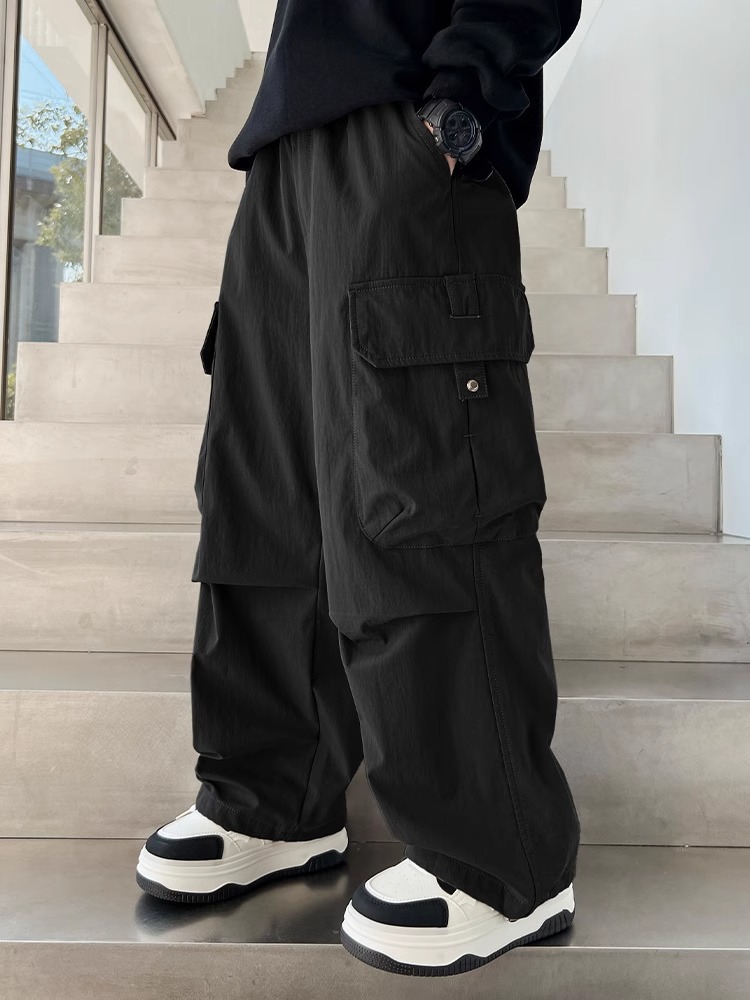 Picture of Children's Fashion Sports Pants 2025 Spring and Autumn New Style Middle and Large Children's Casual Pants Boys' Wide Leg Workwear Long Pants