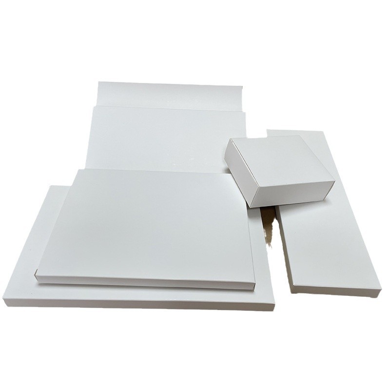 Picture of White Cardboard Box for Socks in Stock, White Flat Box, Colored Box Packaging Box, Double Insert Ultra-Thin Cardboard Box, Customizable