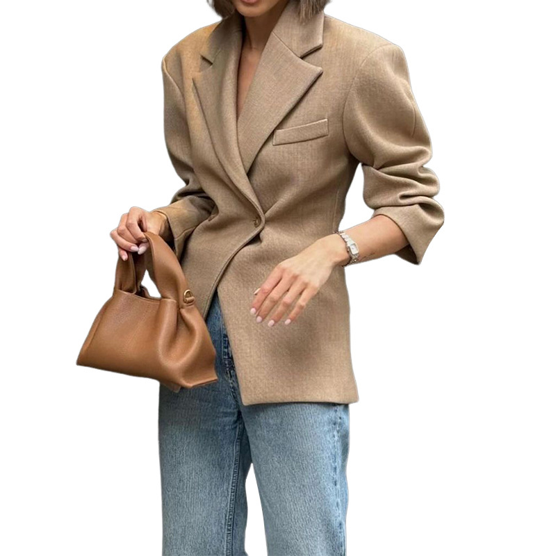 Picture of in stock 2024 autumn and winter new cross-border women's fashion temperament solid color high sense thin professional suit jacket