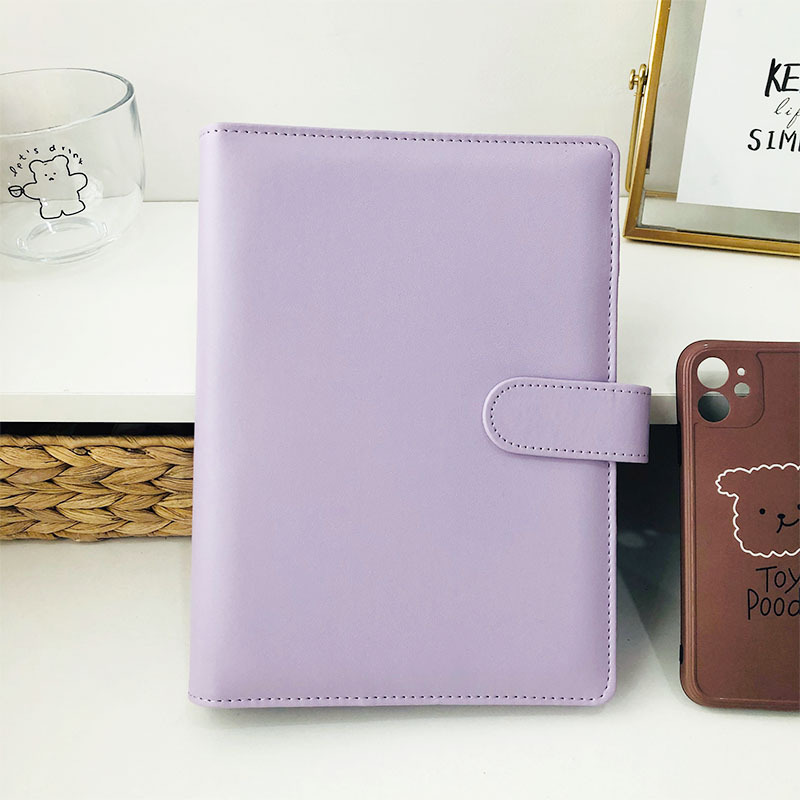 Picture of A5 Macaron Pure Color Loose-Leaf Book Pu Shell Conference Notepad Hand Ledger Notebook Stationery Simple Business Style