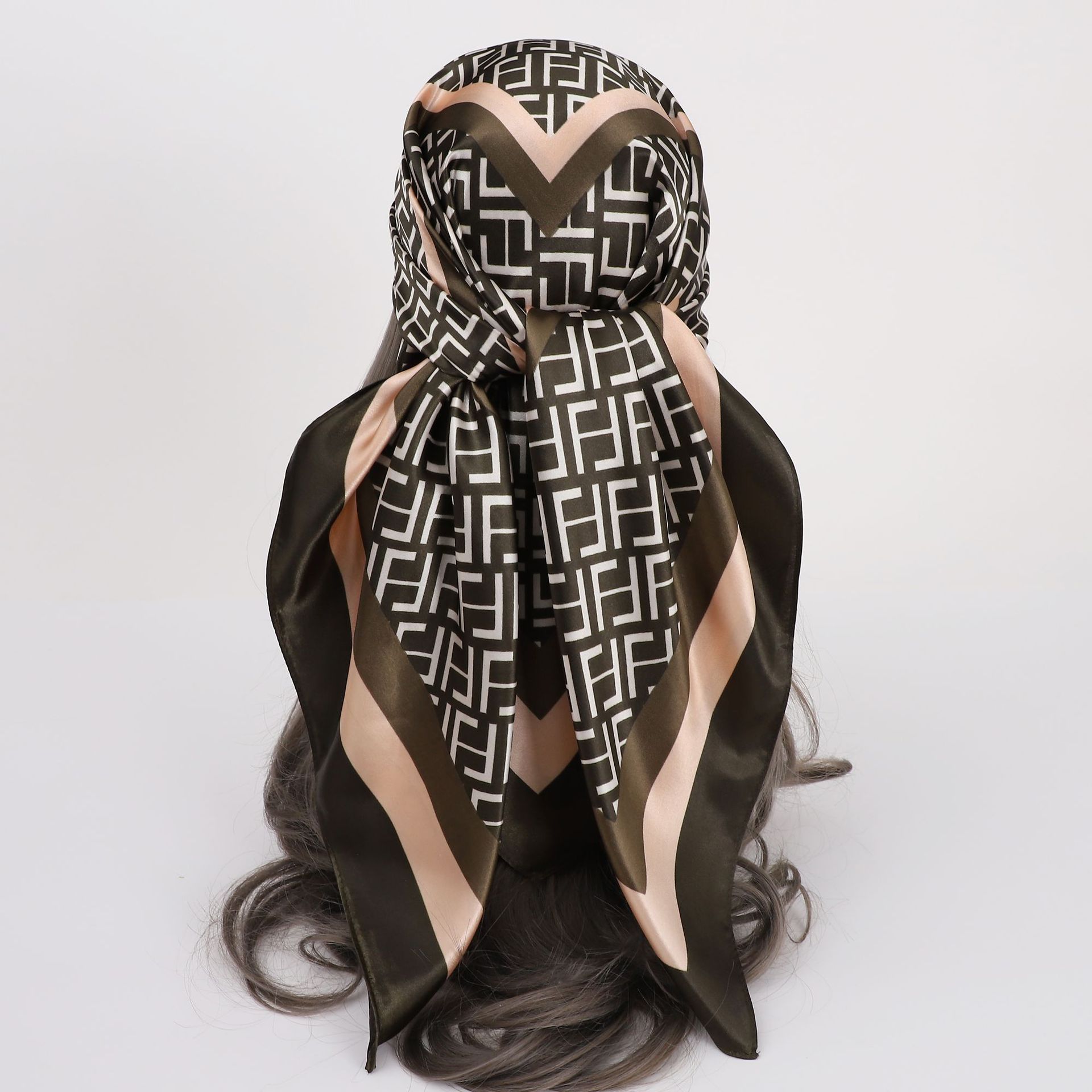 Picture of Simulated Silk Scarf Women's Headscarf 90*90cm Square Scarf Pattern Scarf Shawl European and American Cross-Border Scarf Wholesale
