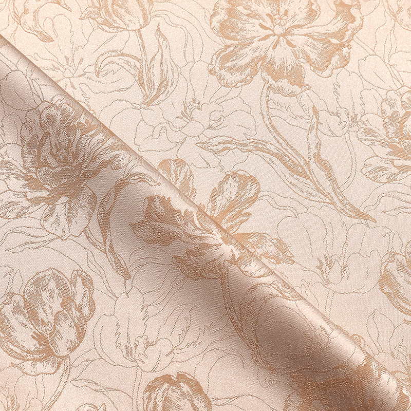 Picture of Tulip Pattern Jacquard Fabric New Chinese Style Brocade Chinese Style Chinese Style Cheongsam Fabric Dark Pattern Brocade Fabric