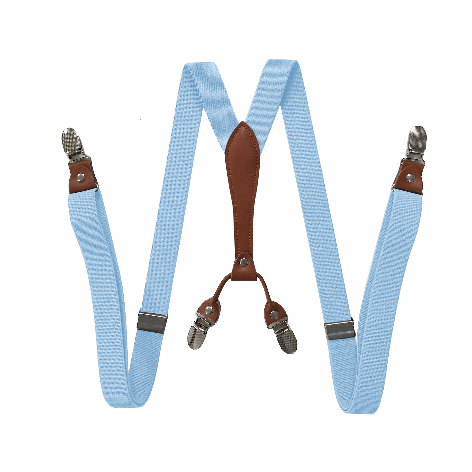 Picture of Cross-border supply 2.5cm adult 4-clip loose elastic suspenders for men and women elastic strap clip leather head