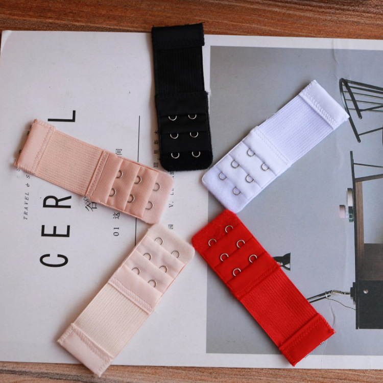 Stainless Steel Elastic Extension Buckle Two Buckle Elastic Extension Buckle 2 Bra Elastic Extension Three Rows Two Buckles Elastic