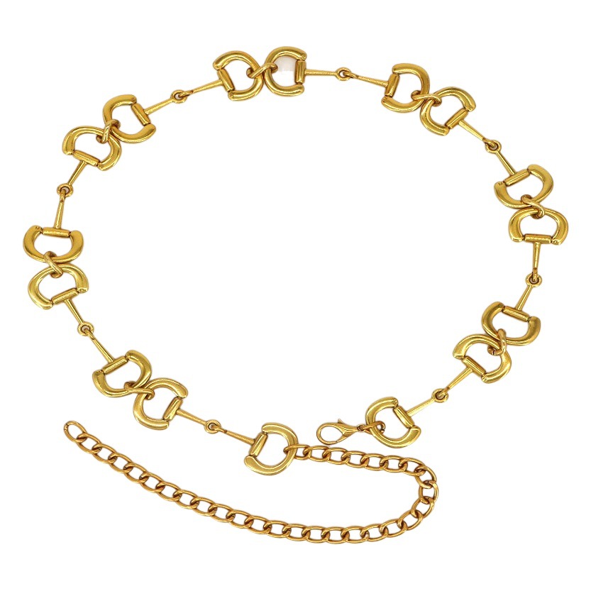 Middle Ancient Metal Chanel Style Waist Chain Letter D Chain Matching Jeans Dress Vintage Copper Gold Chain Belt Women