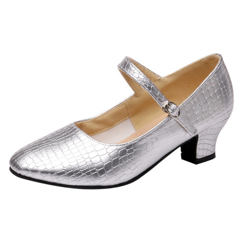 Latin Dance Shoes for Women, Silver Dance Shoes, Square Dance Shoes, Xinjiang Modern Dance Shoes, Ethnic Ballroom Dance, Stone Pattern