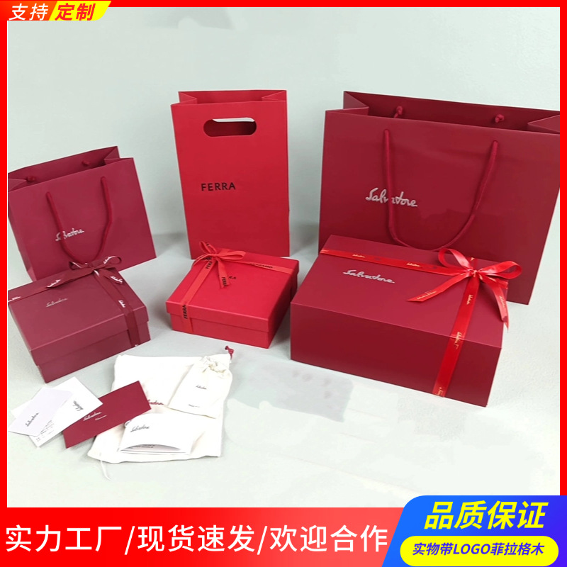 F Philag Wood Packaging Box Big Brand Gift Bag Handbag Paper Bag Empty Box Folding Bag Box Dust Bag in stock Factory