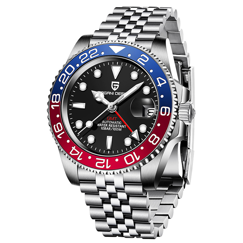Picture of PAGANI bojiani fashion Men's automatic mechanical watch GMT two hour clock luminous calendar watch 1662