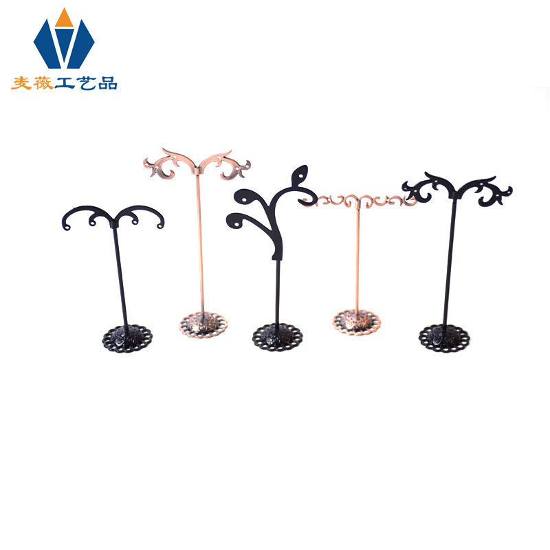 Metal Earring Rack Three-piece Set Counter Hanging Ear Wire Rack Desktop Earring Display Rack Cross-border Earring Storage Rack