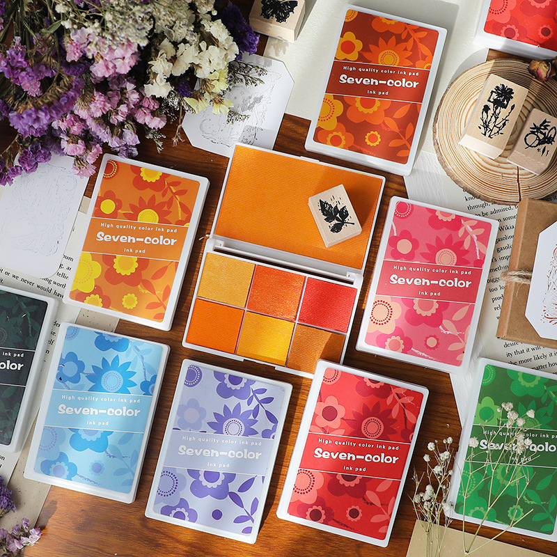 Picture of Yuezhen Pearlescent Colorful Printing Pad Kindergarten Children's Finger Painting Color Printing Pad DIY Rubber Stamp Seal Printing Platform