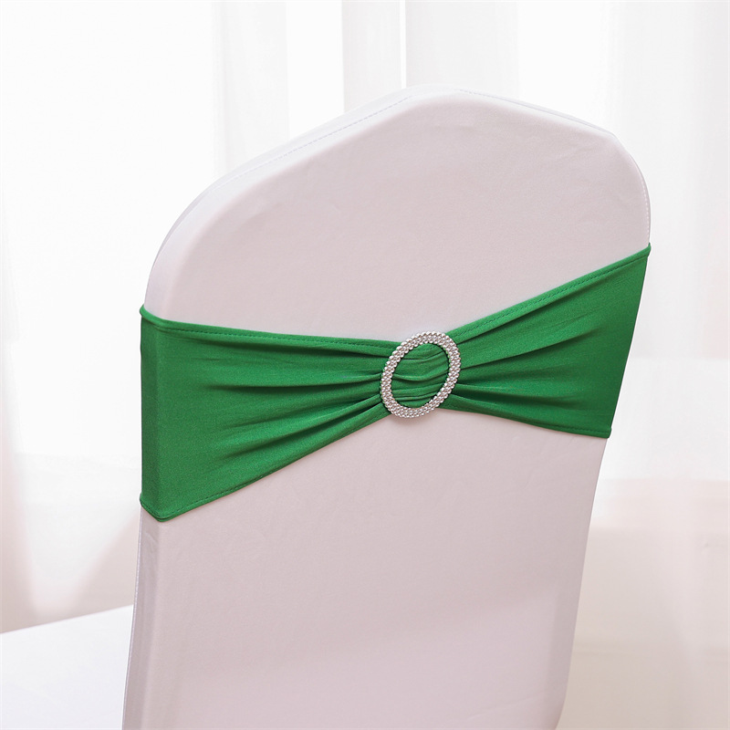 Picture of Backrest Flower Stretch Chair Cover Bow Banquet Decoration Free Wedding Ribbon Wedding Hotel Ribbon Stool Strap
