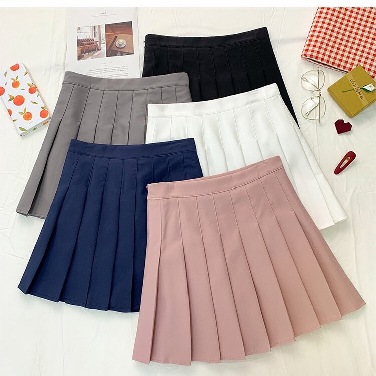 Factory Outlet Amazon Foreign Trade Safety Pants Zipper Pleated Skirt JK Uniform Skirt Women Skirt Summer Skirt