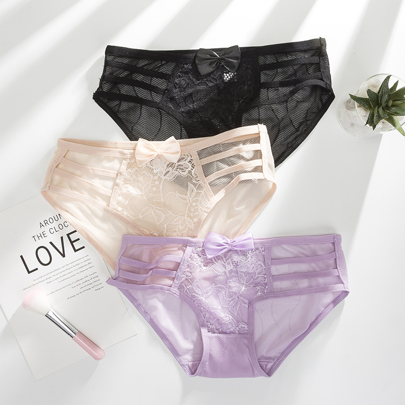 Picture of Youtao sexy lace underwear women's low waist hollow-out temptation hip lifting breathable mesh seamless women's briefs