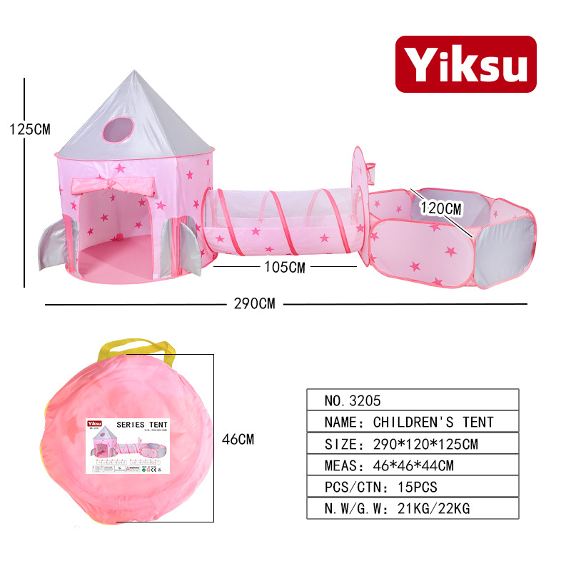 Picture of Cross-border hot sale children's tent game house indoor and outdoor three-in-one tunnel ocean ball pool fence toy wholesale