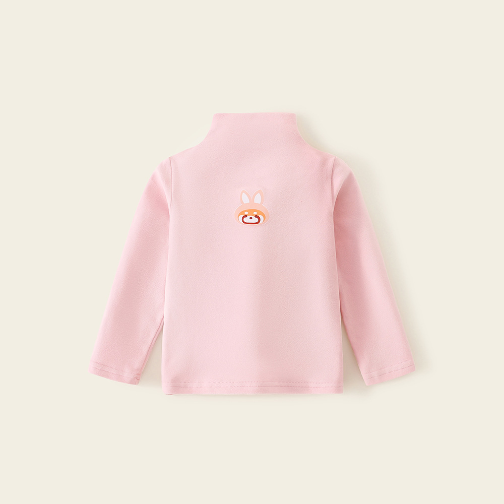 Picture of Children's Velvet Base Shirt Half-high Collar Top Boys' and Girls' Inner Warm Spring and Autumn Class A Children's Underwear Winter