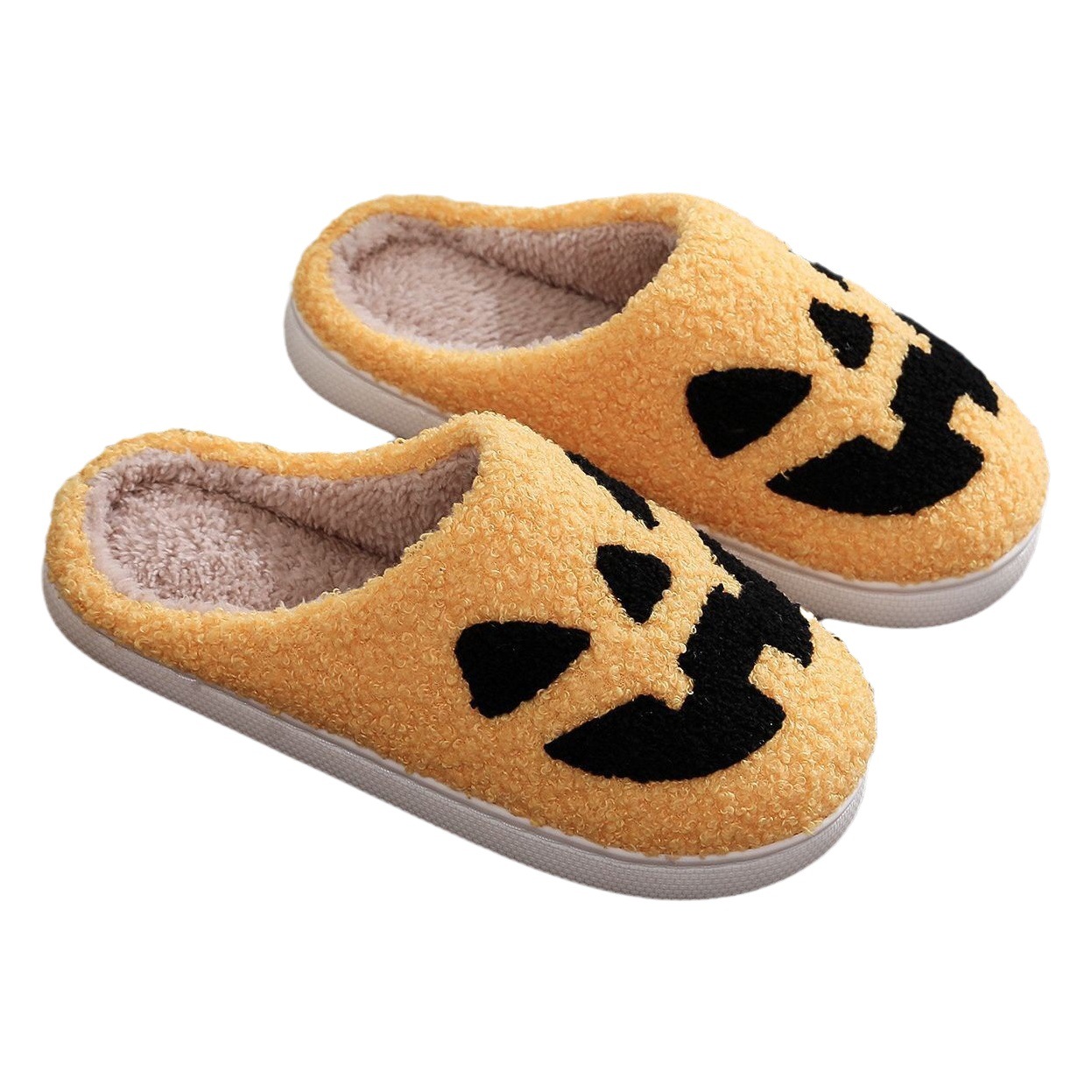 Amazon new pumpkin Halloween ghost warm winter cotton slippers couple men and women thick bottom cross-border cotton slippers