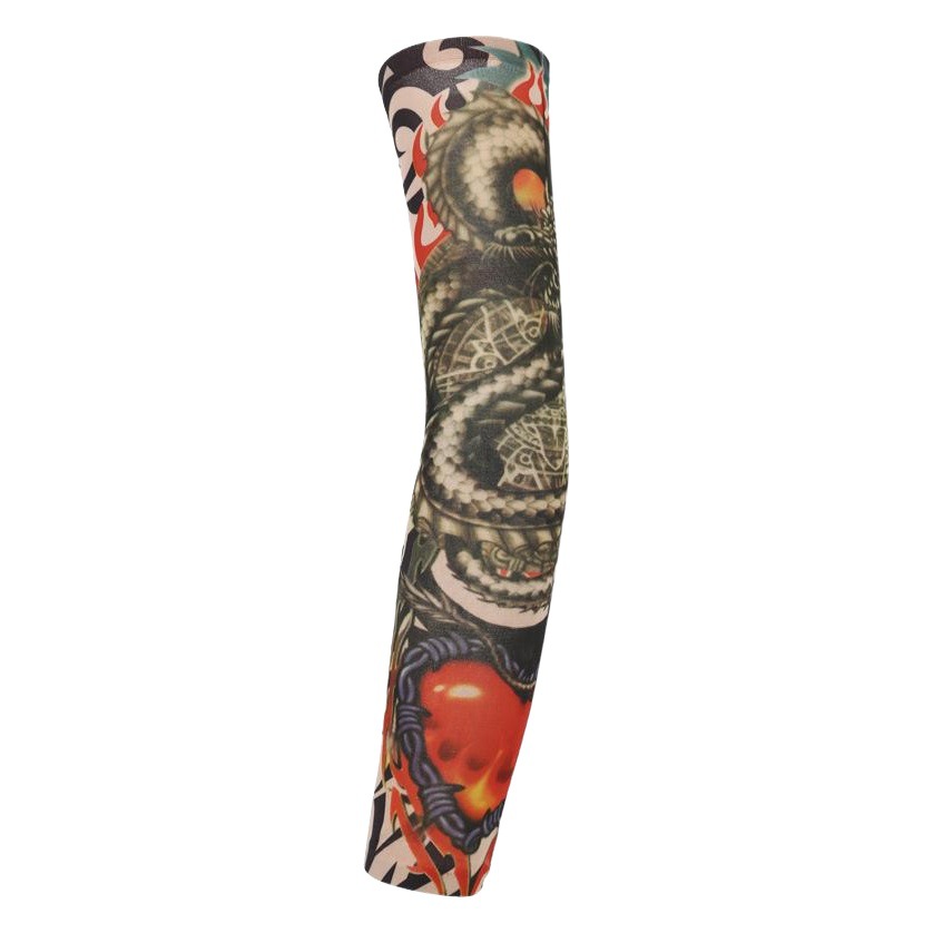 Flower Arm Tattoo Sleeve Seamless Outdoor Riding Tattoo Sunscreen Sleeve Riding Tattoo Sleeve Optional Color Cross Border