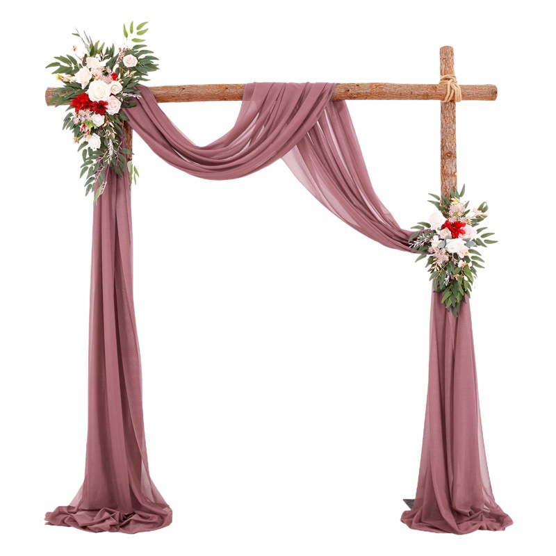 Curtain Amazon Wedding Arch Hanging Curtain Dreamy Pearl Chiffon Milk Curtain Outdoor Wedding Gauze Curtain for Wedding