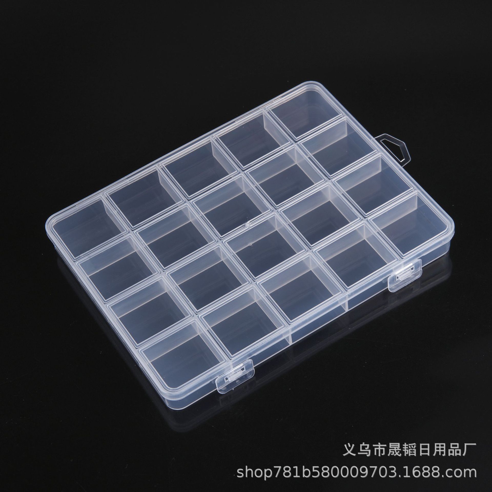 Cross-border Fixed 20-grids Transparent PP Plastic Storage Box Rubber Band Beaded Screws Hardware Tools Jewelry Accessories Box