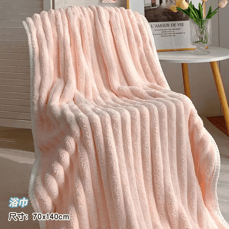 Candy Coconut Milk Strip Soft and Enlarged Bath Towel Quick-drying Water-absorbent Thickeneded Bath Towel Universal Household Adult Pure Color Simple