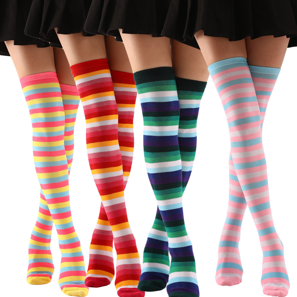 Colorful Color Over-the-Knee Stockings Warm Cold-proof Dance COSPLAY Halloween COSPLAY Thigh Stockings