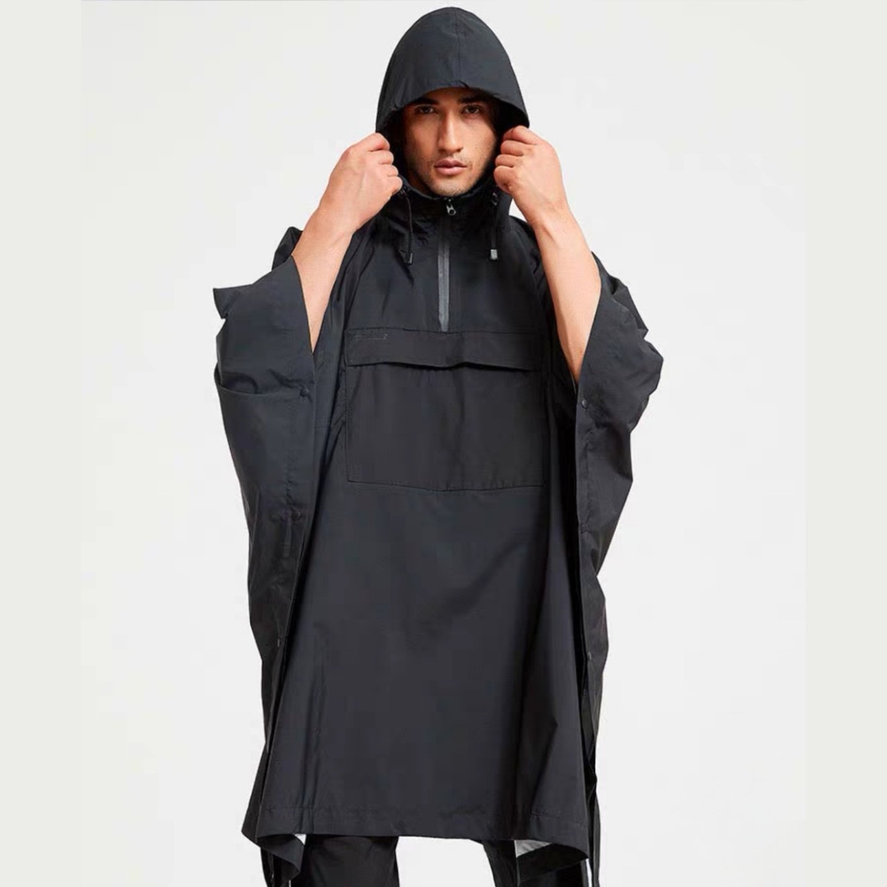 Picture of Tactical Raincoat Outdoor Waterproof Multi-function Anti-rainstorm Pressure Glue Rain Travel Mountaineering Fishing Camping Portable Folding