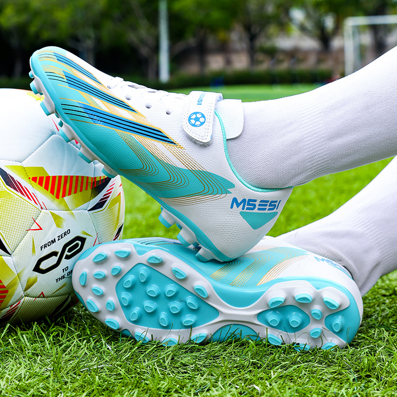 Football Shoes for Men and Women, Primary and Secondary School Students, Children's Spiked Training Shoes, Long Spikes, Artificial Grass Competition Sports Shoes