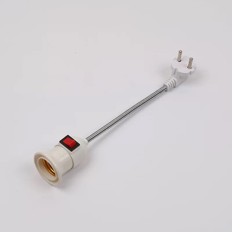 Picture of Cross-border supply universal lamp holder European gauge lamp holder socket lamp plug-in hose with switch E27 screw socket