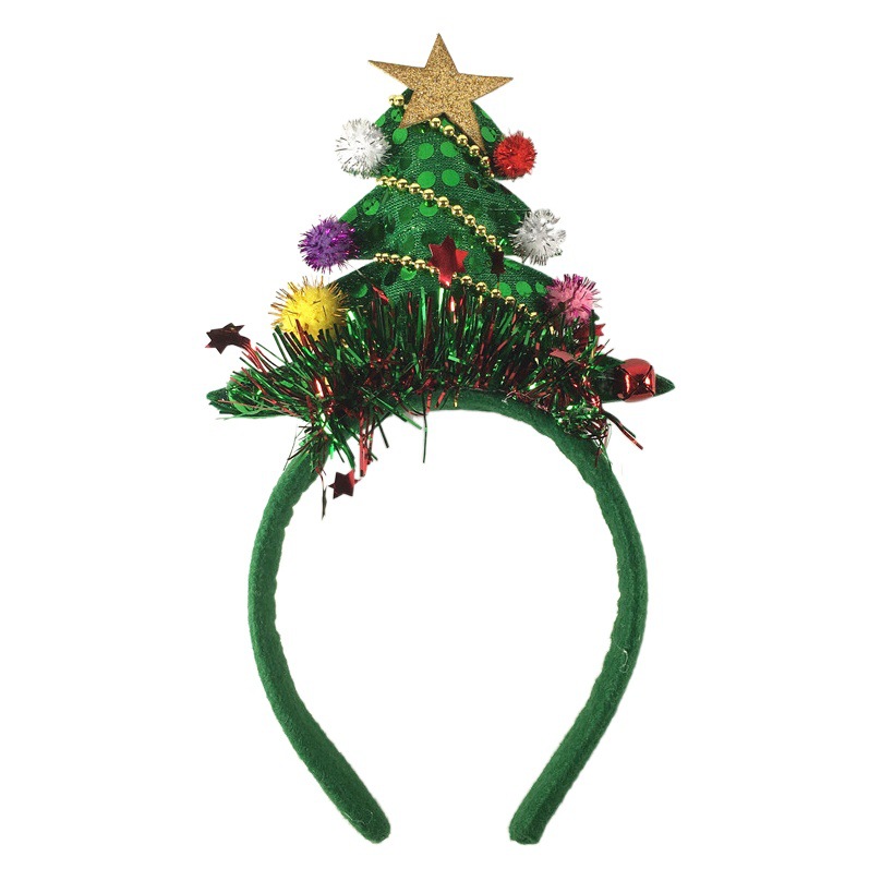 Glowing Christmas Tree Headband Santa Claus Decoration with Light Headband Kidsren Adult Party Supplies Festival Christmas Headdress