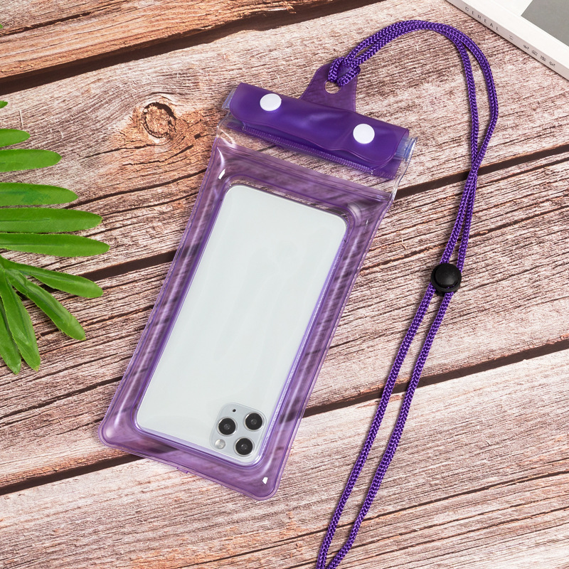 Picture of Three-fold mobile phone waterproof bag airbag swimming drifting Velcro seal protection diving cover touch screen manufacturers wholesale