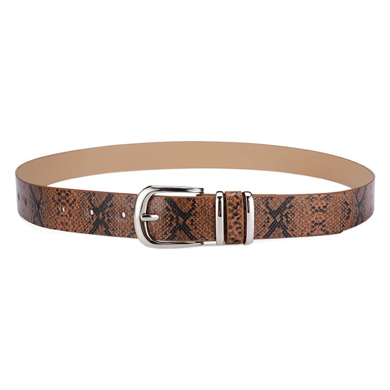 2024 New Snake Women's Belt Fashion Hepburn Style Artistic Vintage Decoration Student Youth Pin Buckle Belt Women