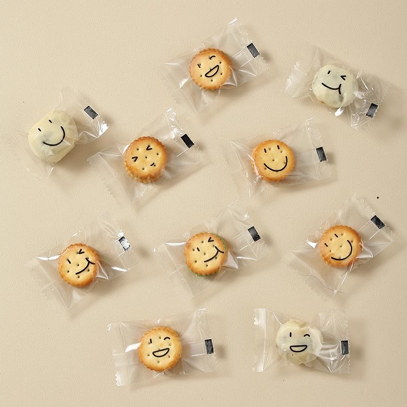 Thickened Cute Button Biscuits Transparent Bag Snowflake Crisp Nougat Baking Cookie Milk Date Machine Seal Mini Package