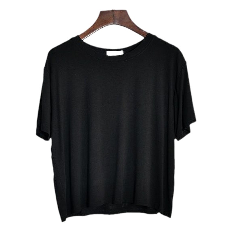 Super Hand-feel Short Round Neck Modal Short-sleeved T-shirt Women's Summer Korean-style New Thin Soft Waxy Solid Color Trendy Top