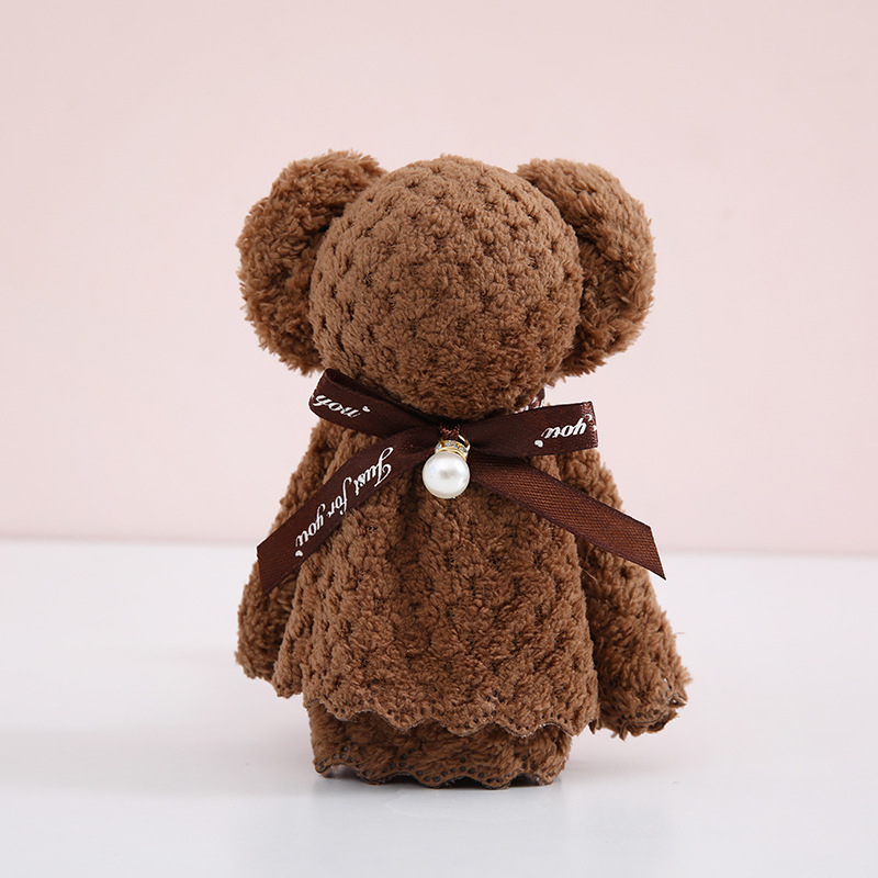 Picture of Coral velvet pineapple Plaid Pearl bear towel hand gift opening birthday return wedding wedding shop gift towel