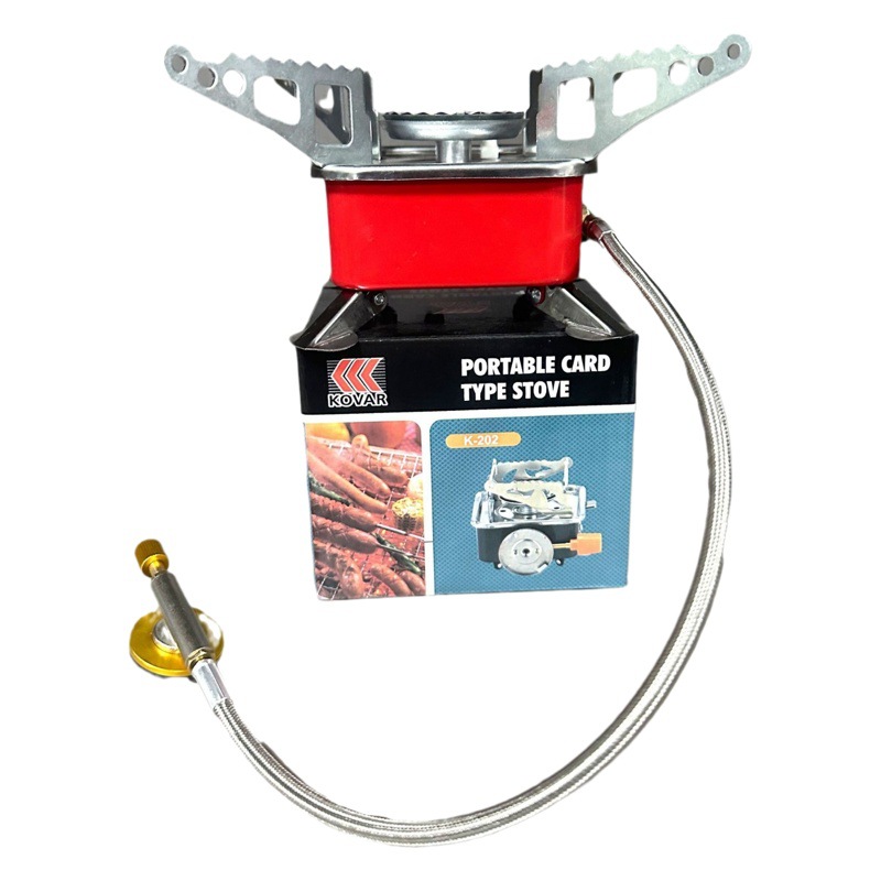 Outdoor Mini small square stove gas stove portable folding card stove camping stove head picnic boiling water cooker