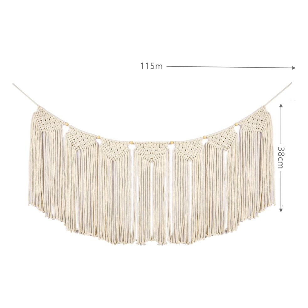 Cotton Rope Woven Tapestry Nordic Bohemian Style Home Accommodation Wall Hanging Decoration Tassel Flag Ins Style