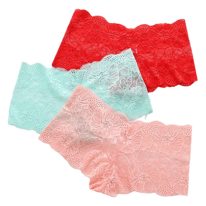 Women's underwear seamless low waist cotton inner sexy lace breathable hollow boxer women's solid color boxer pants
