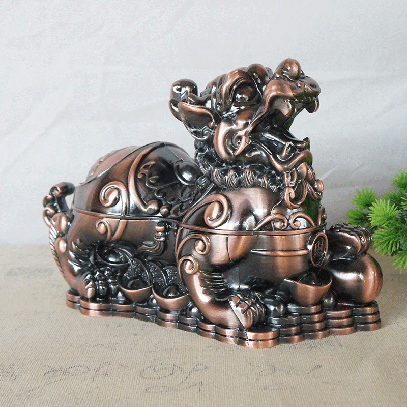 Picture of Chinese Style Metal Lucky Pixiu Ashtray Cup Home Personalized Trendyy Anti-Fly Ash Fashion Office Ornaments
