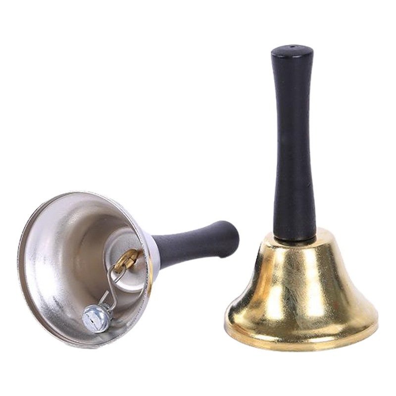 Picture of Christmas Supplies Santa Claus Wooden Hand Rattle Christmas Bell Decoration Gold Silver Class Bell Wholesale