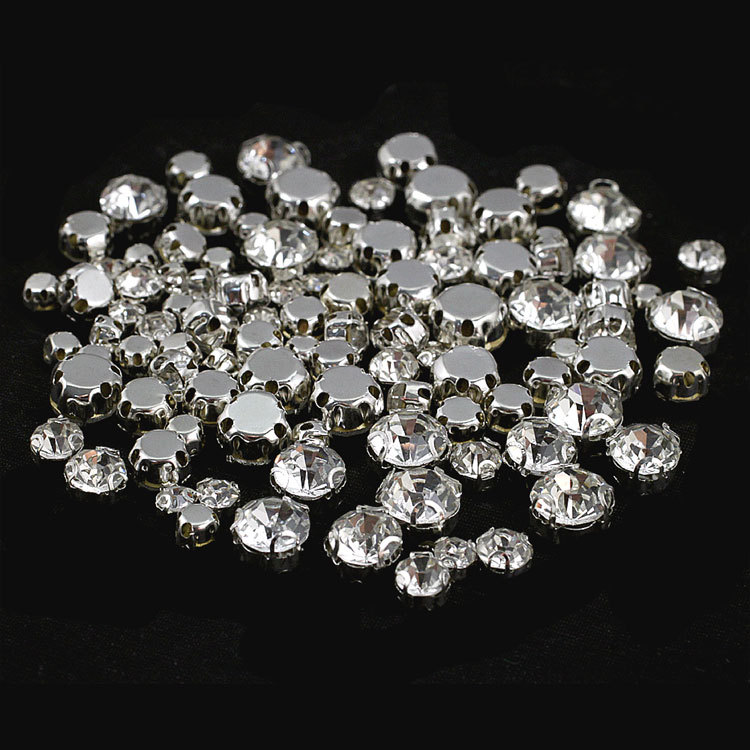 Picture of Binaural hand-stitched glass d-shaped claw drill rhinestone D-shaped crystal grab drill handmade diy wedding dress accessories material