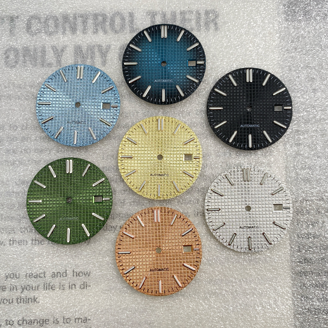 NH35 Dial 31.8mm Literally Modified Non-standard Dial Strip Nail Green Luminous Watch Accessories Adapted to NH35 Movement