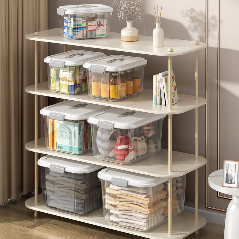 Picture of Transparent Storage Box Plastic Box with Lid Satchel Storage Box Large and Small Clothing Storage Box Organizer Box with Lid