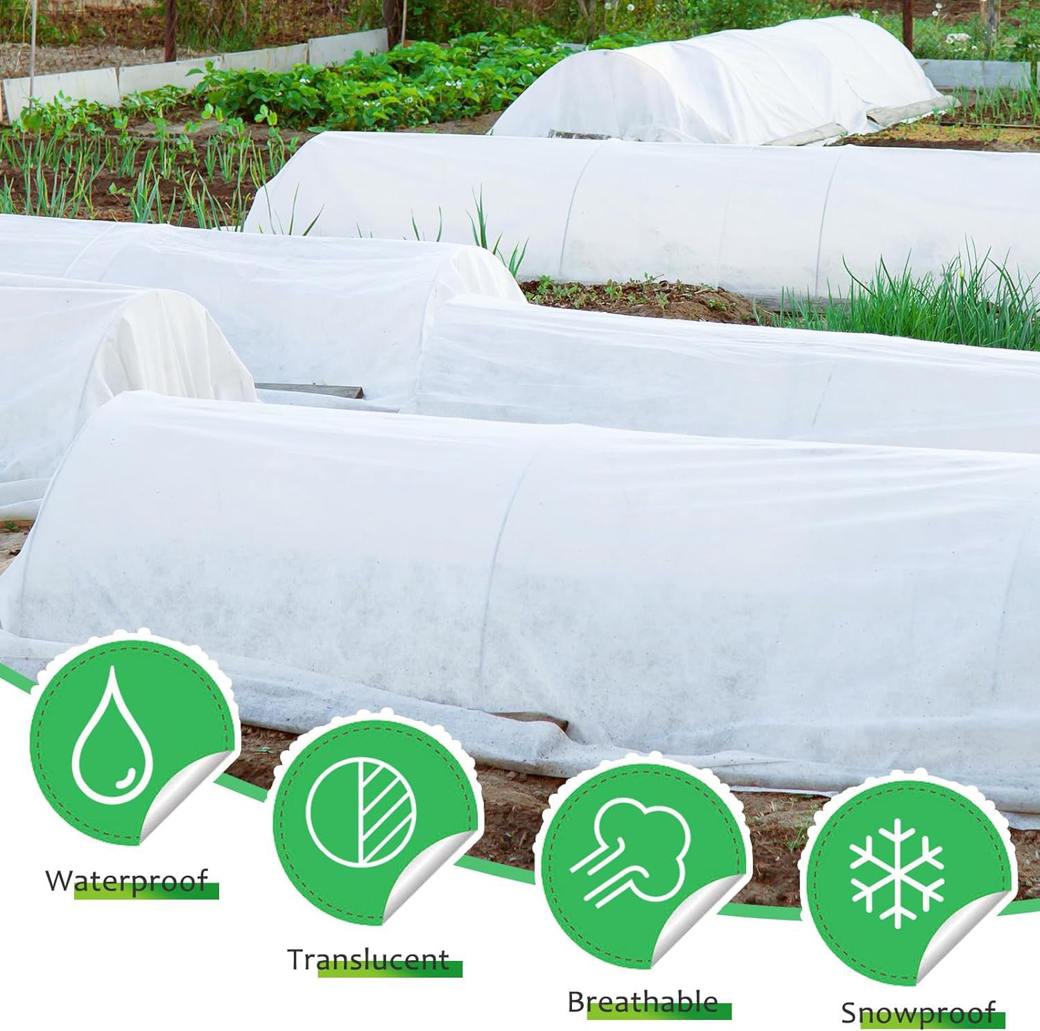 Picture of Cross-border pp Spunbond Non-woven Seedling Insulation Cloth Cold Cover Splicing Covering Cloth Agricultural Industrial Packaging Non-woven Fabric