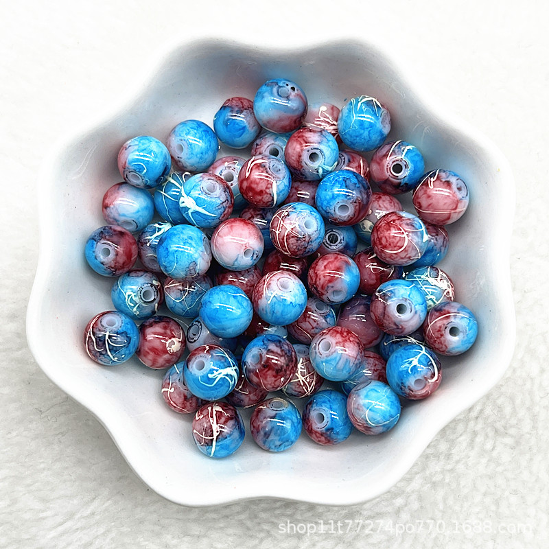 Picture of In stock two-color round beads glass beads loose beads handmade diy bracelet accessories wholesale necklace jewelry beaded material