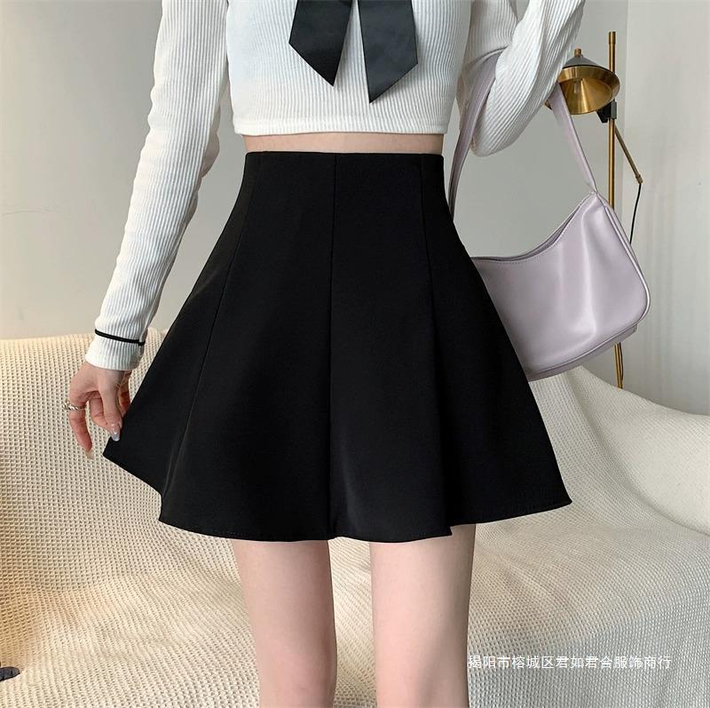 2024 Spring and Autumn New Style Skirt High Waist Umbrella Skirt Slimming Swing Skirt Suit A-Line Skirt Waist Puff Skirt for Women