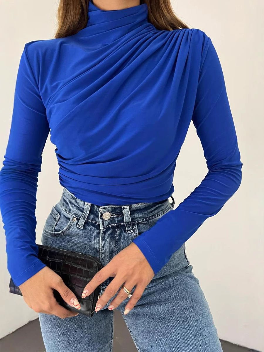 2024 European and American Cross-Border Amazon Autumn and Winter New Long-Sleeved Bottoming Shirt Tops Slim T-Shirt Women's Casual and Versatile
