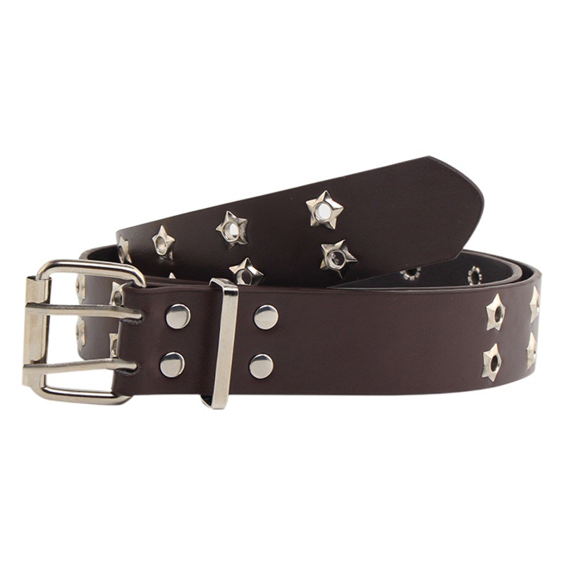 New Star double row air hole belt women's fashion all-match casual punk style jeans decorative belt in stock