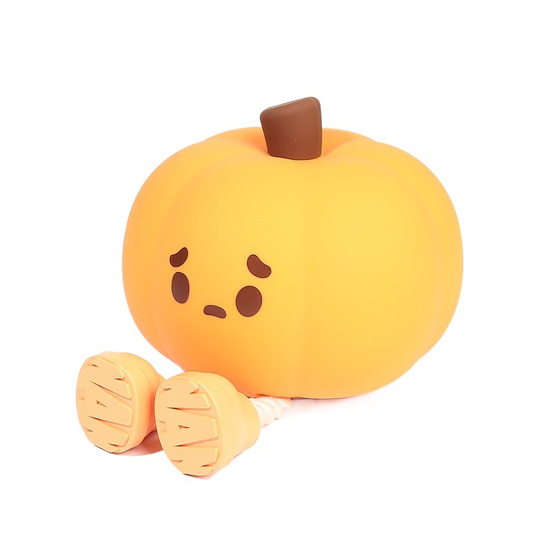 Little Pumpkin Silicone Lamp Bedroom Sleeping Bedside Pat Lamp Mobile Phone Holder Internet Celebrity Popular Children's Sleeping Bedside Lamp