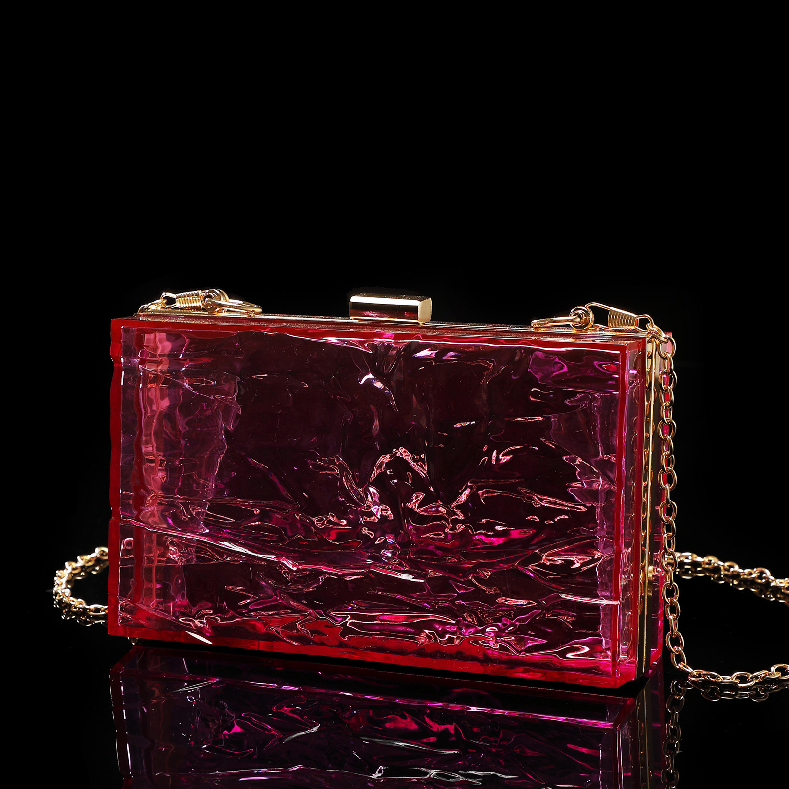 Picture of Women's new evening bag ice crack transparent acrylic fashion clutch chain bag cross-border Amazon exclusive